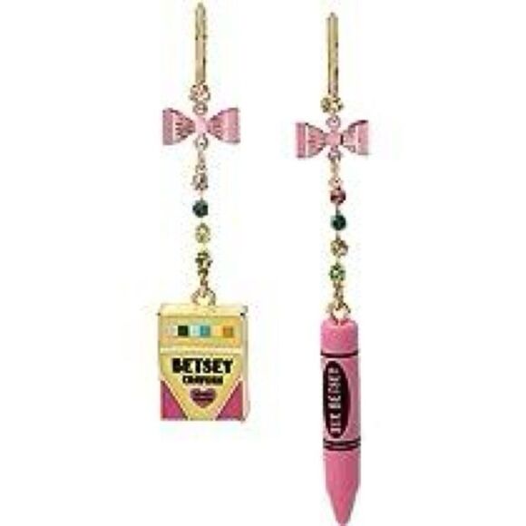 BETSEY JOHNSON MISMATCHED CRAYON EARRINGS - Picture 4 of 7